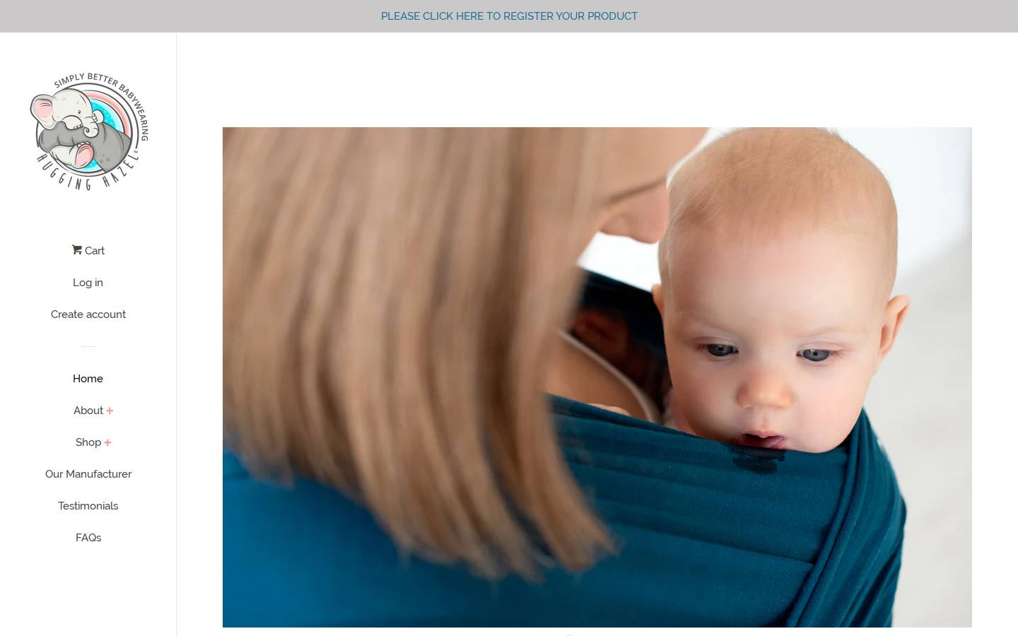 hugginghazel.com homepage screenshot