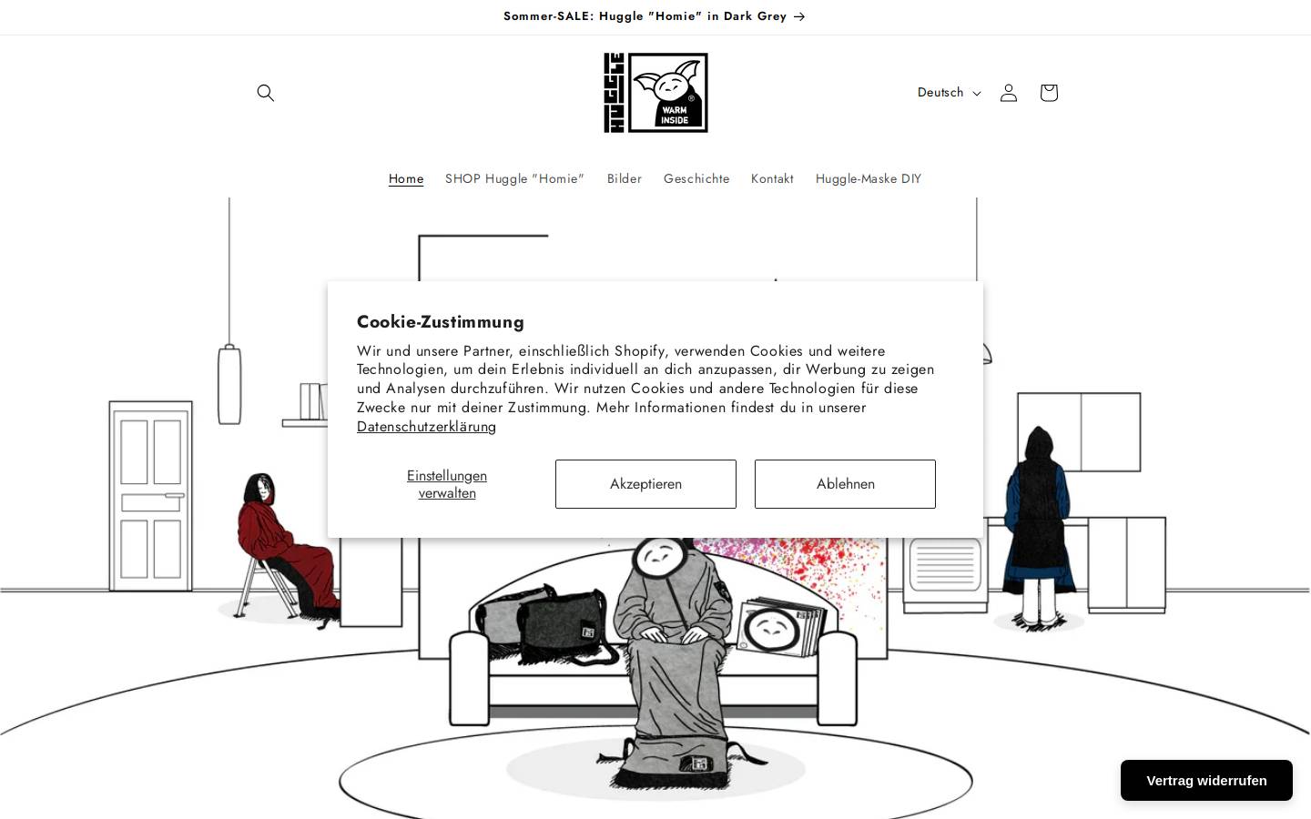 huggle-berlin.com homepage screenshot