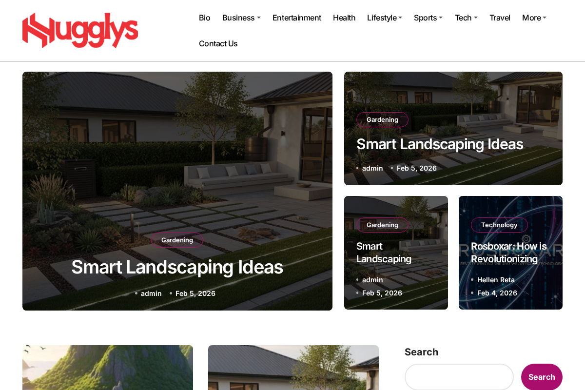 Hugglys homepage screenshot