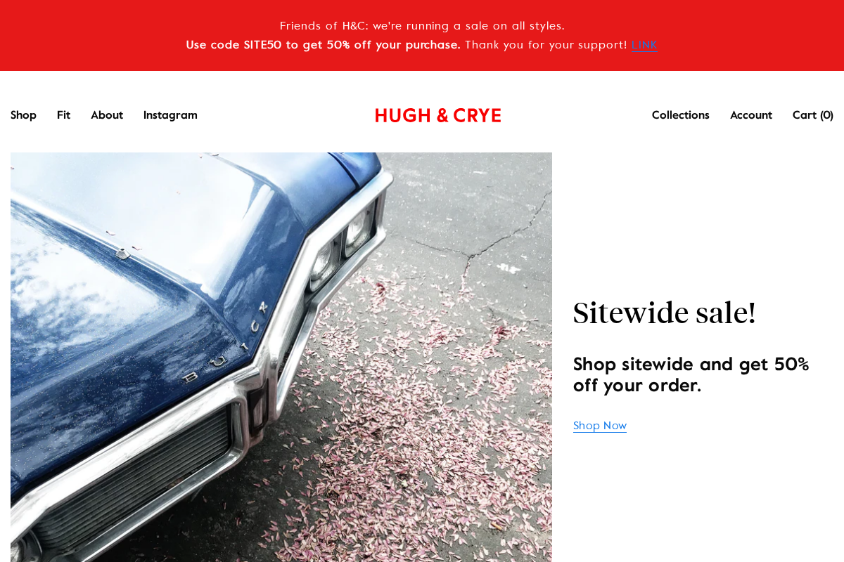 Hugh & Crye homepage screenshot