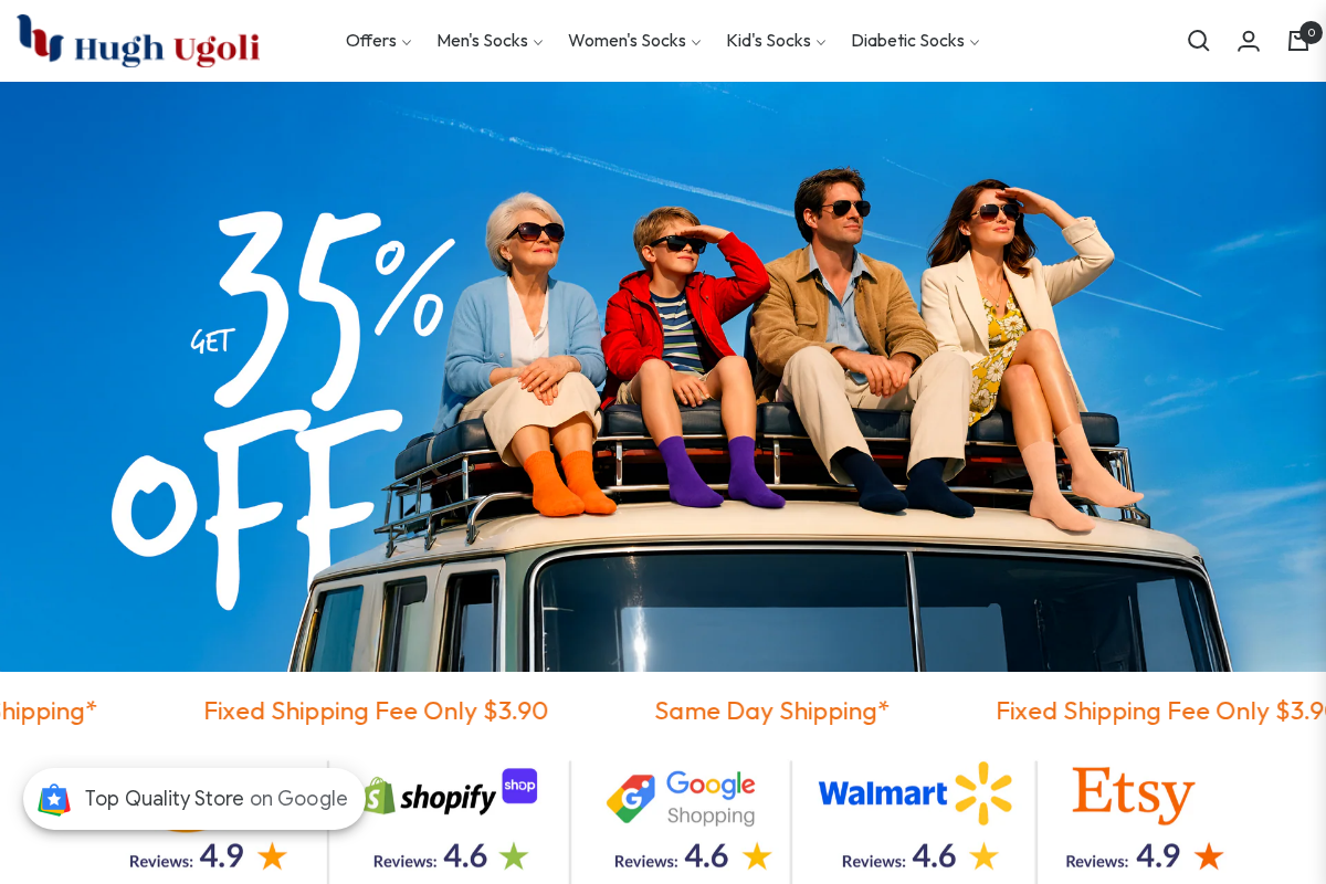 Hugh Ugoli Socks homepage screenshot