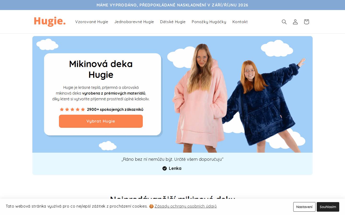 hugie.cz homepage screenshot