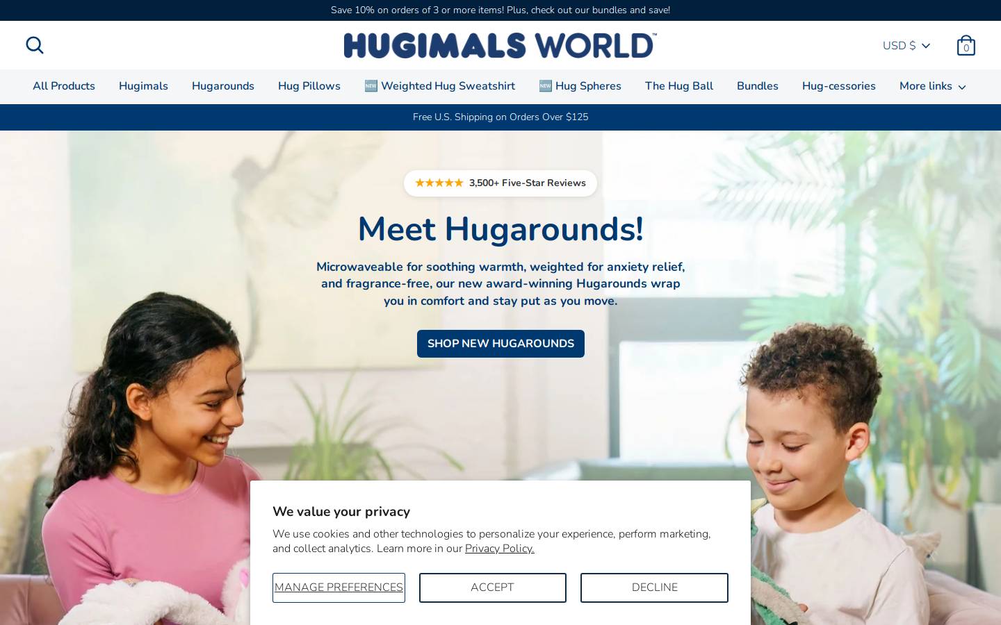 hugimalsworld.com homepage screenshot