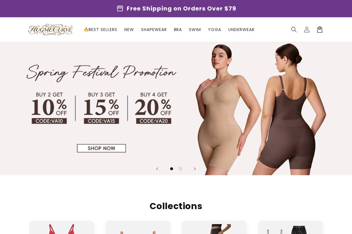 hugmecurve.com homepage screenshot