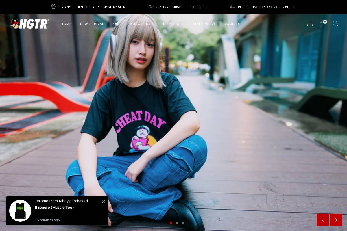 hugoteroclothingofficial.com homepage screenshot