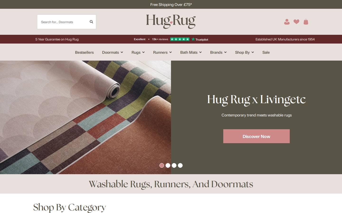 Hugrug homepage screenshot