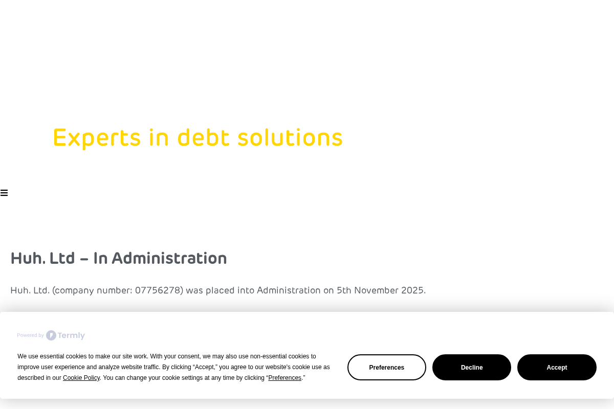 huhstore.com homepage screenshot