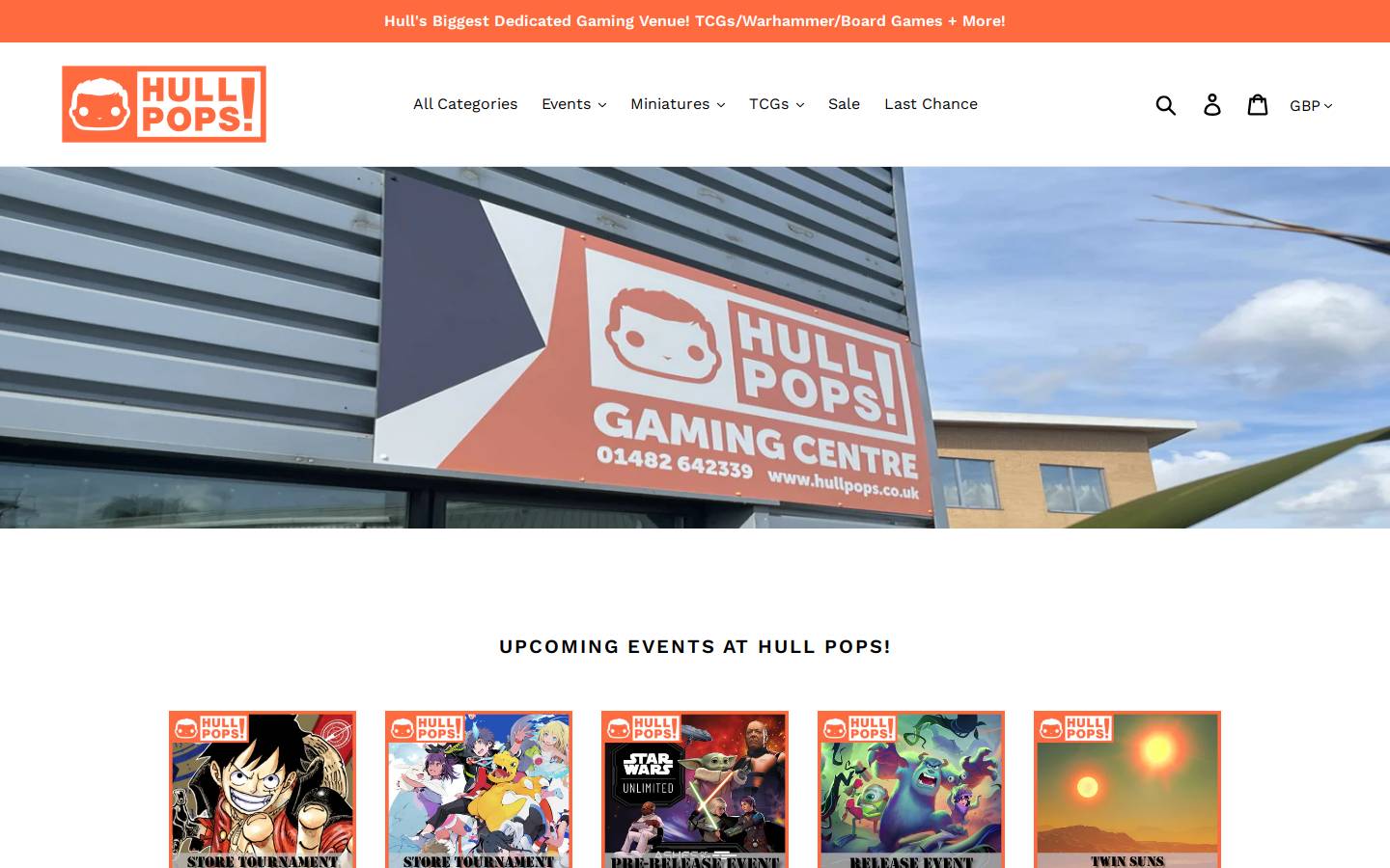 hullpops.com homepage screenshot