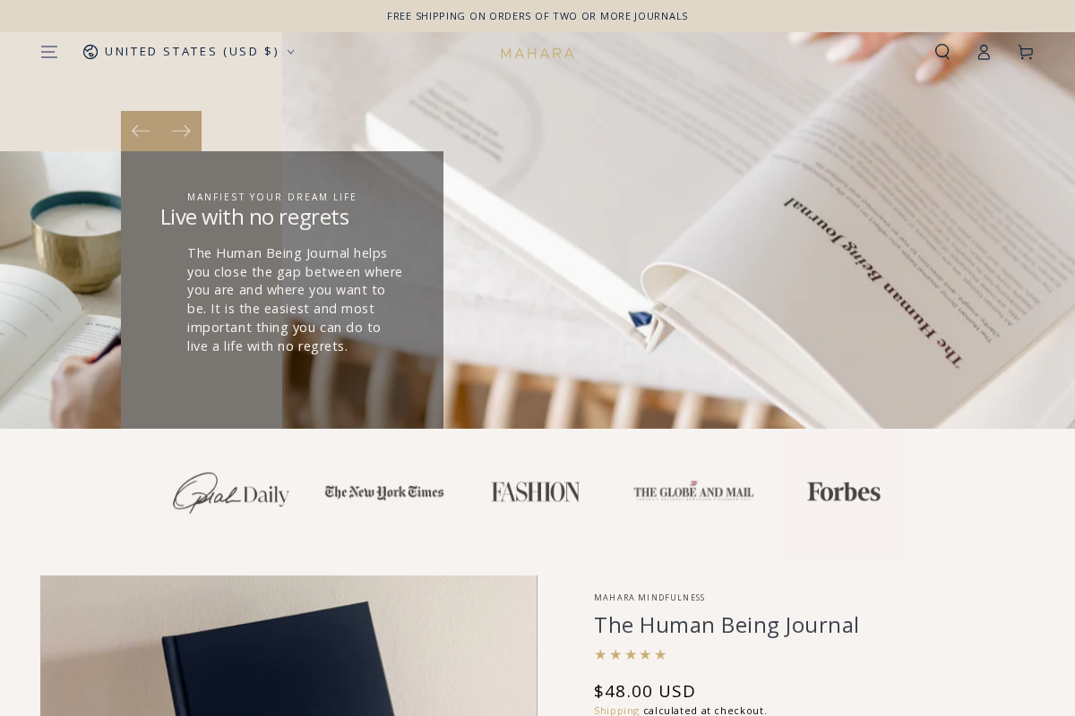 Mahara Mindfulness homepage screenshot