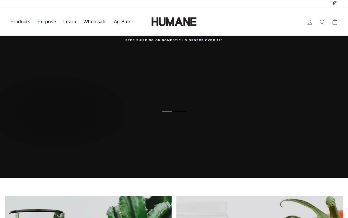 humaneorganics.com homepage screenshot