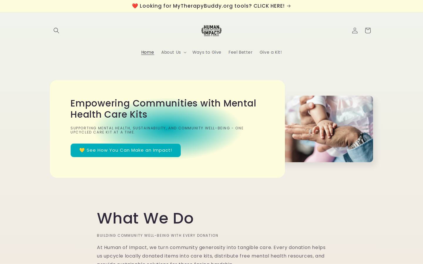 humanofimpact.org homepage screenshot