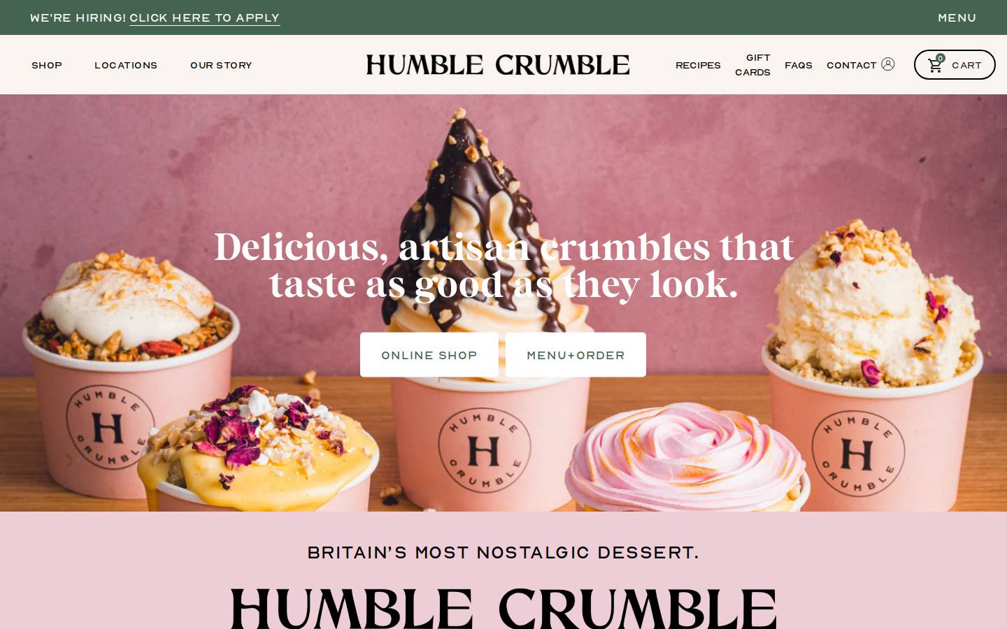 humble-crumble.com homepage screenshot