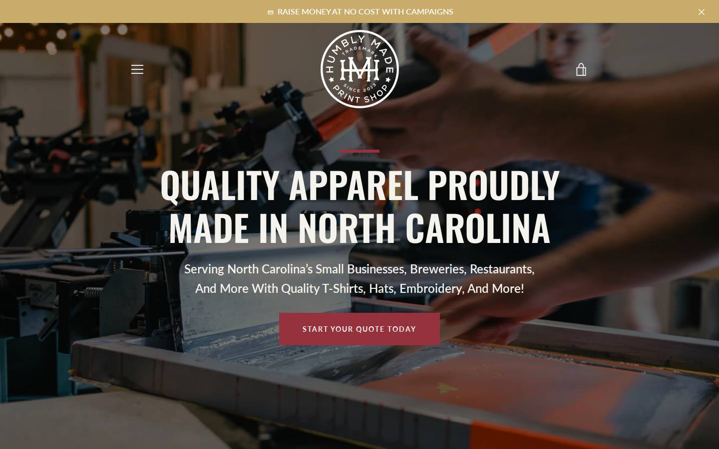 humblymade.com homepage screenshot