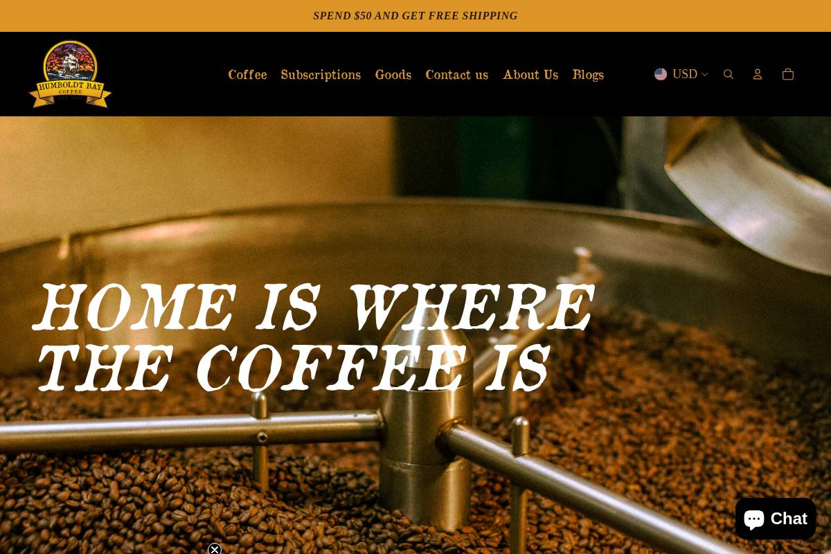 humboldtcoffee.com homepage screenshot