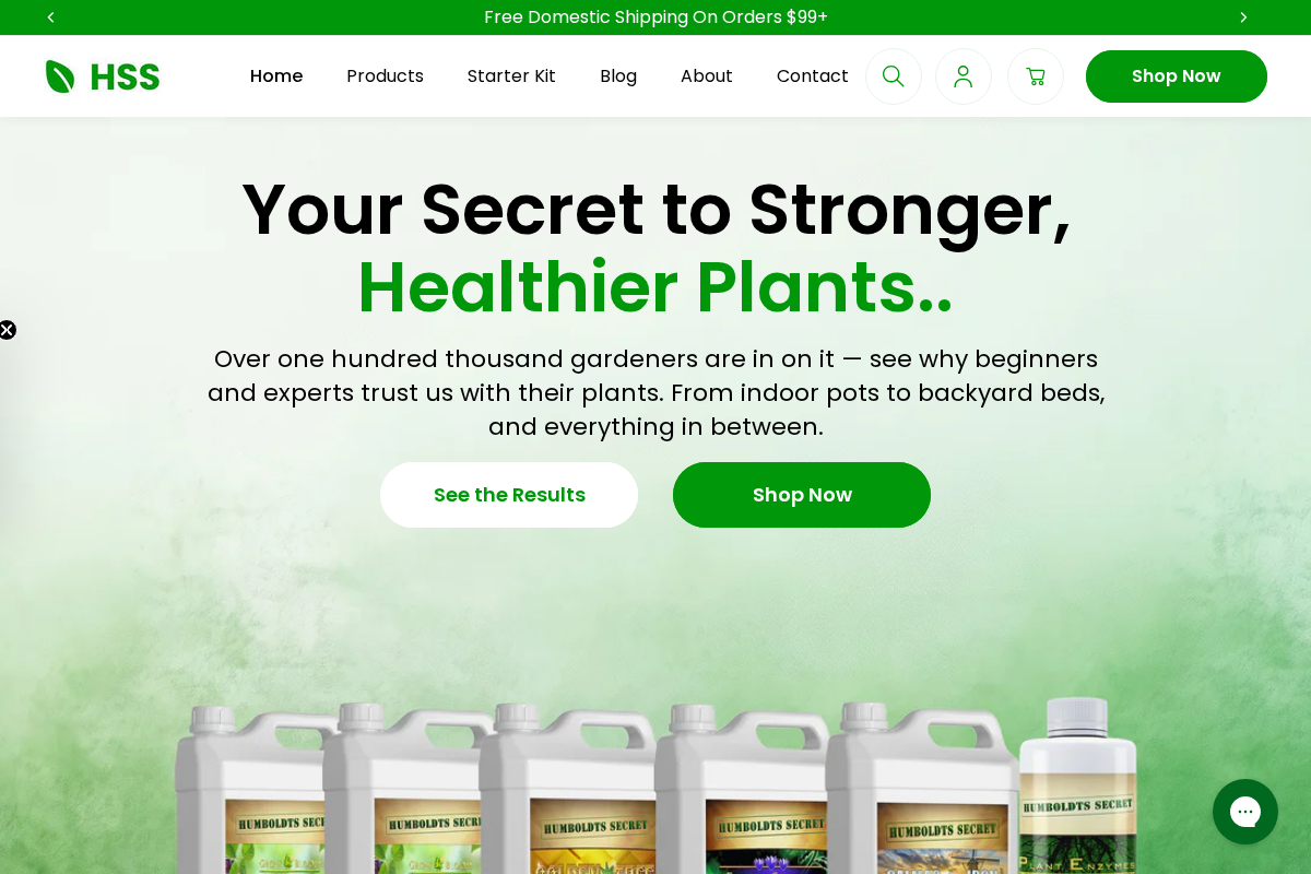 Humboldts Secret Supplies homepage screenshot