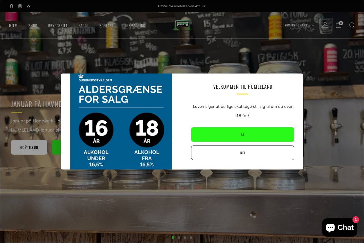 Humleland homepage screenshot