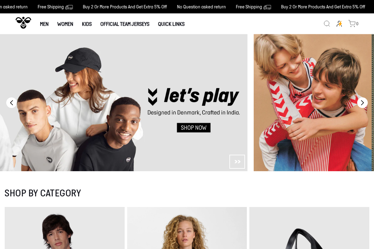 hummel.net.in homepage screenshot