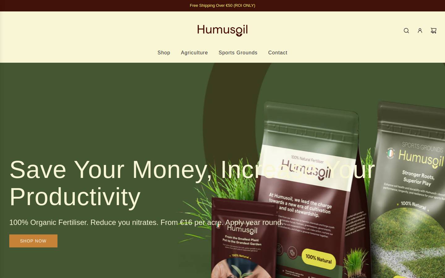 humusoil.com homepage screenshot