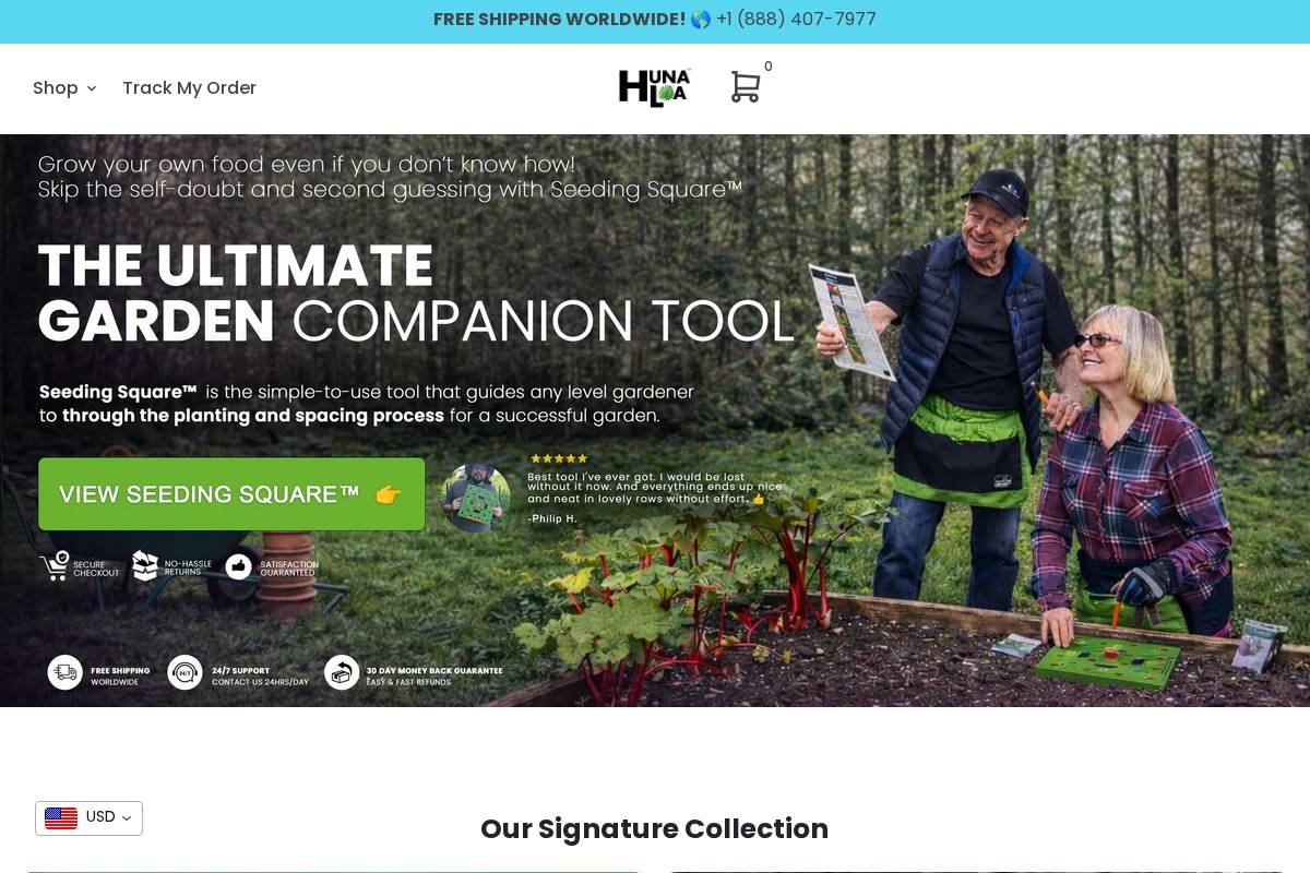 hunaloa.com homepage screenshot