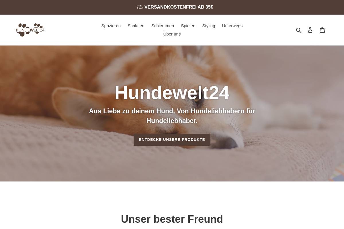 Hunde Welt24 homepage screenshot
