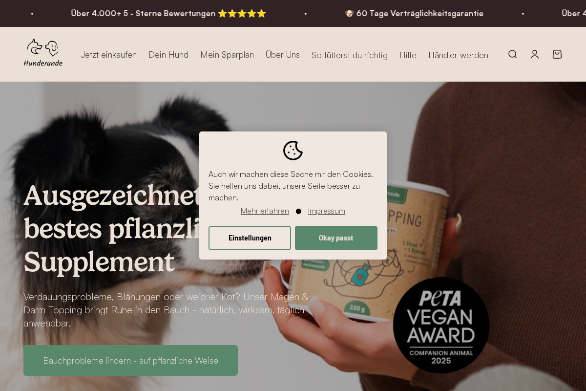 Hunderunde homepage screenshot