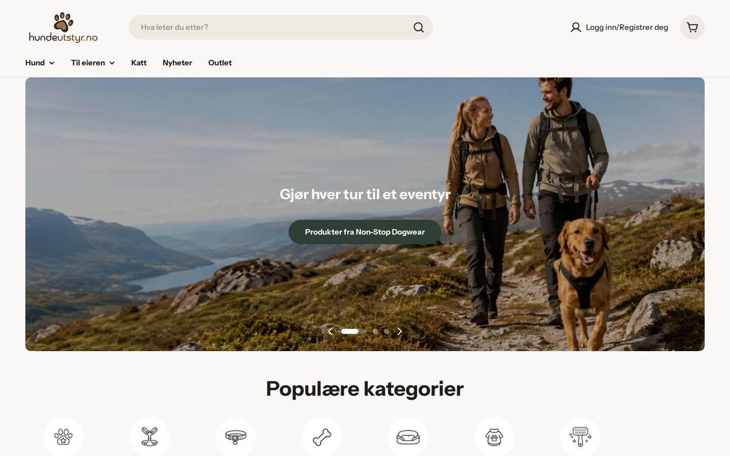 Hundeutstyr.no homepage screenshot