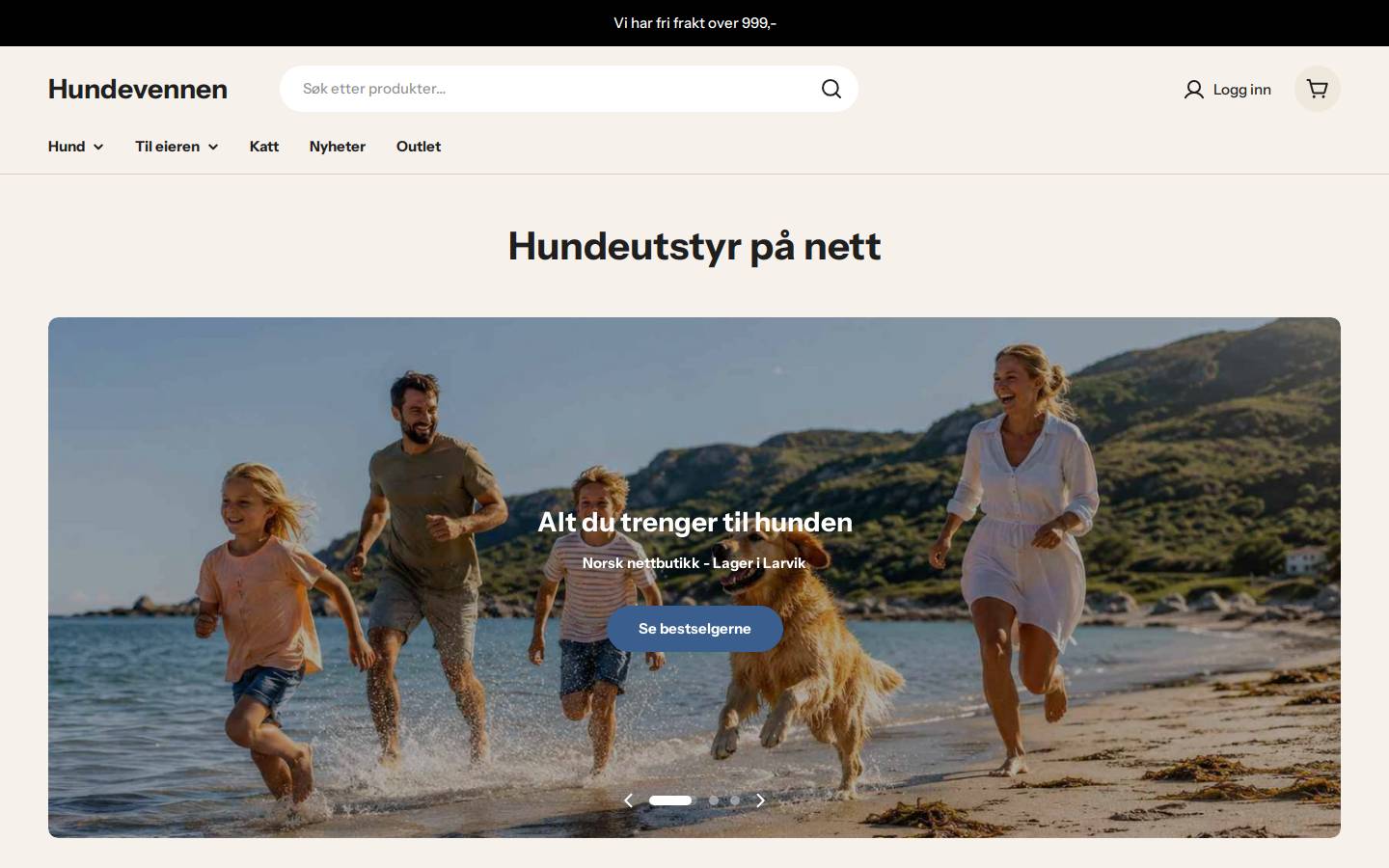 HUNDEVENNEN.NO homepage screenshot
