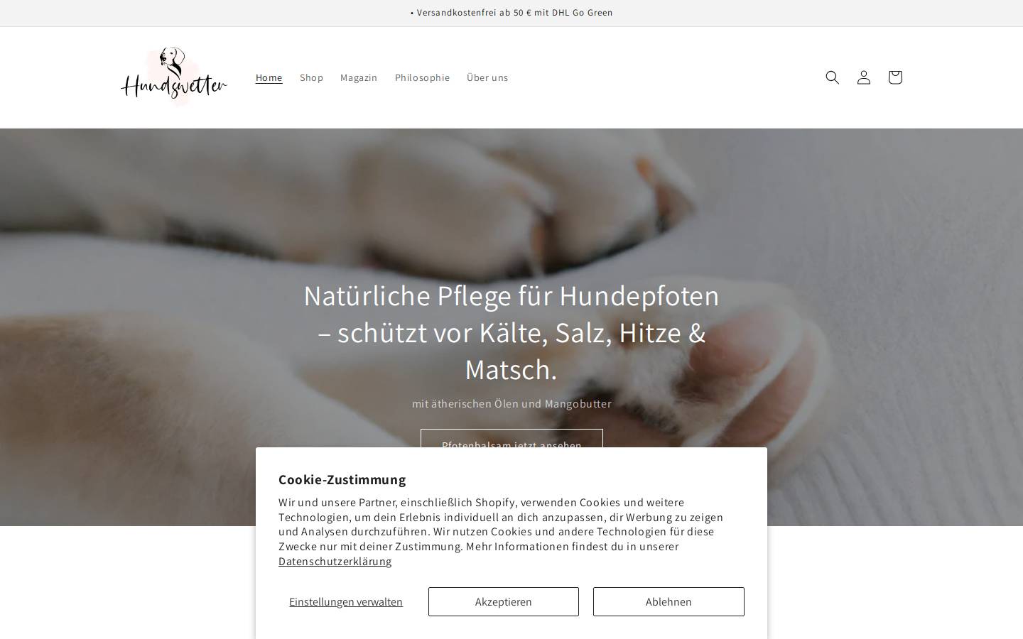 hundswetter.com homepage screenshot