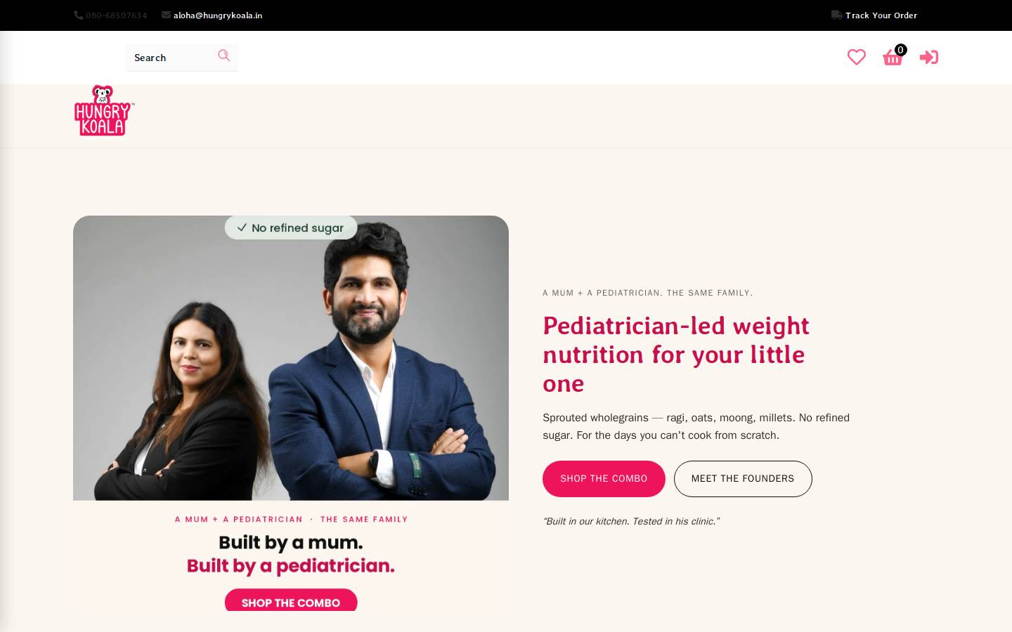 hungrykoala.in homepage screenshot