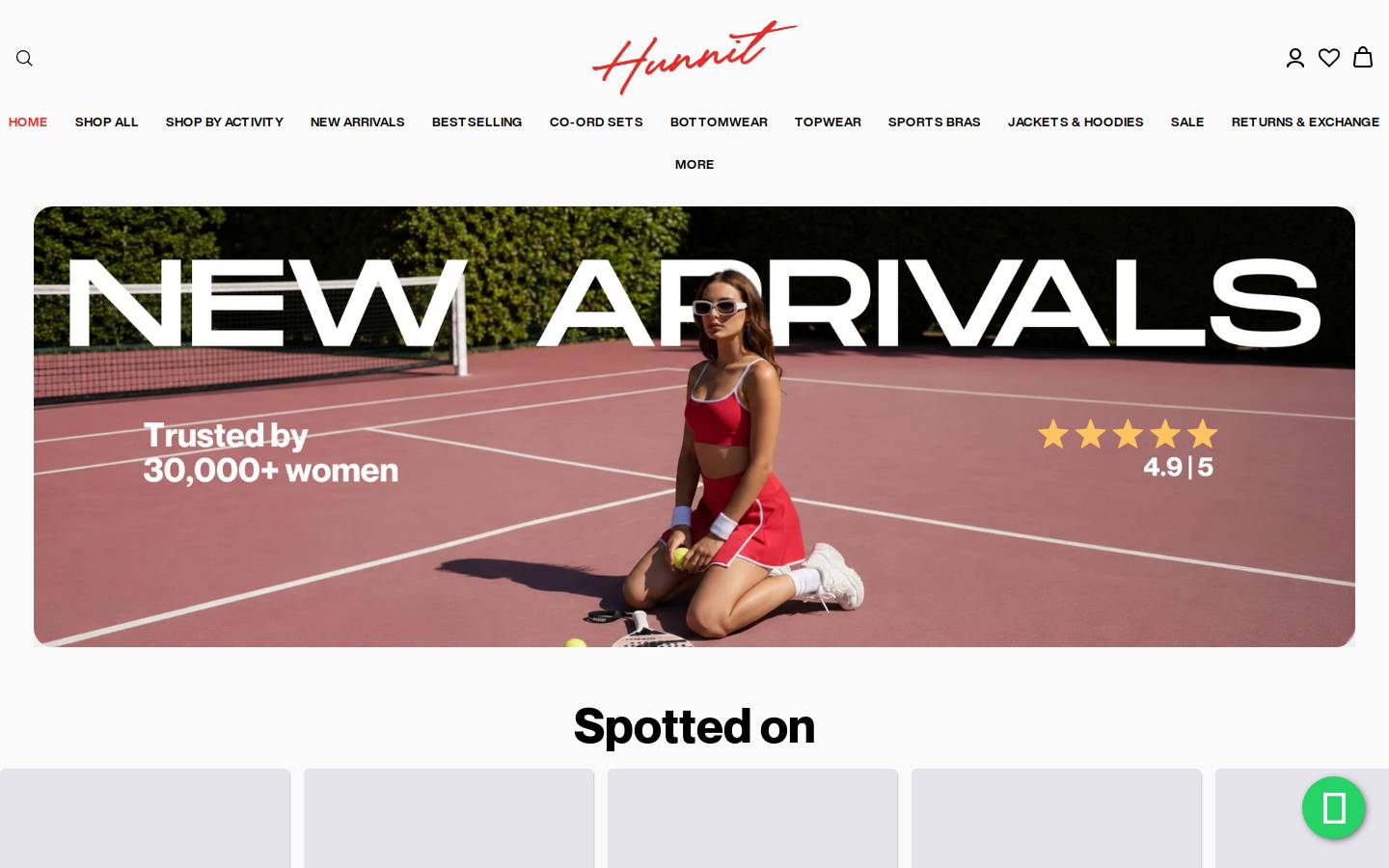 hunnit.com homepage screenshot