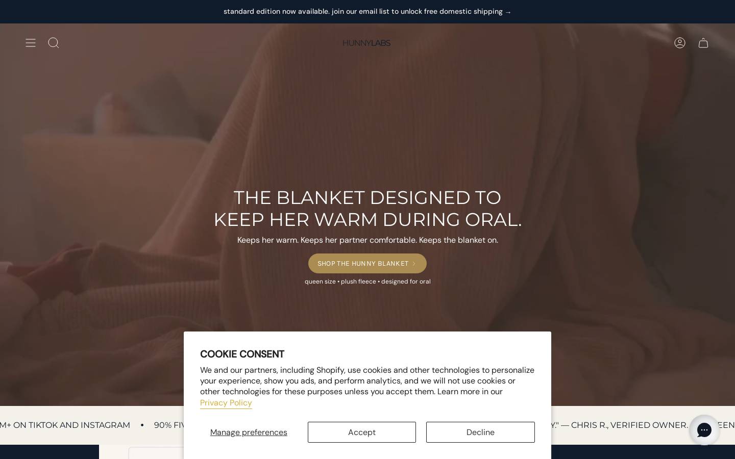 hunnylabs.com homepage screenshot