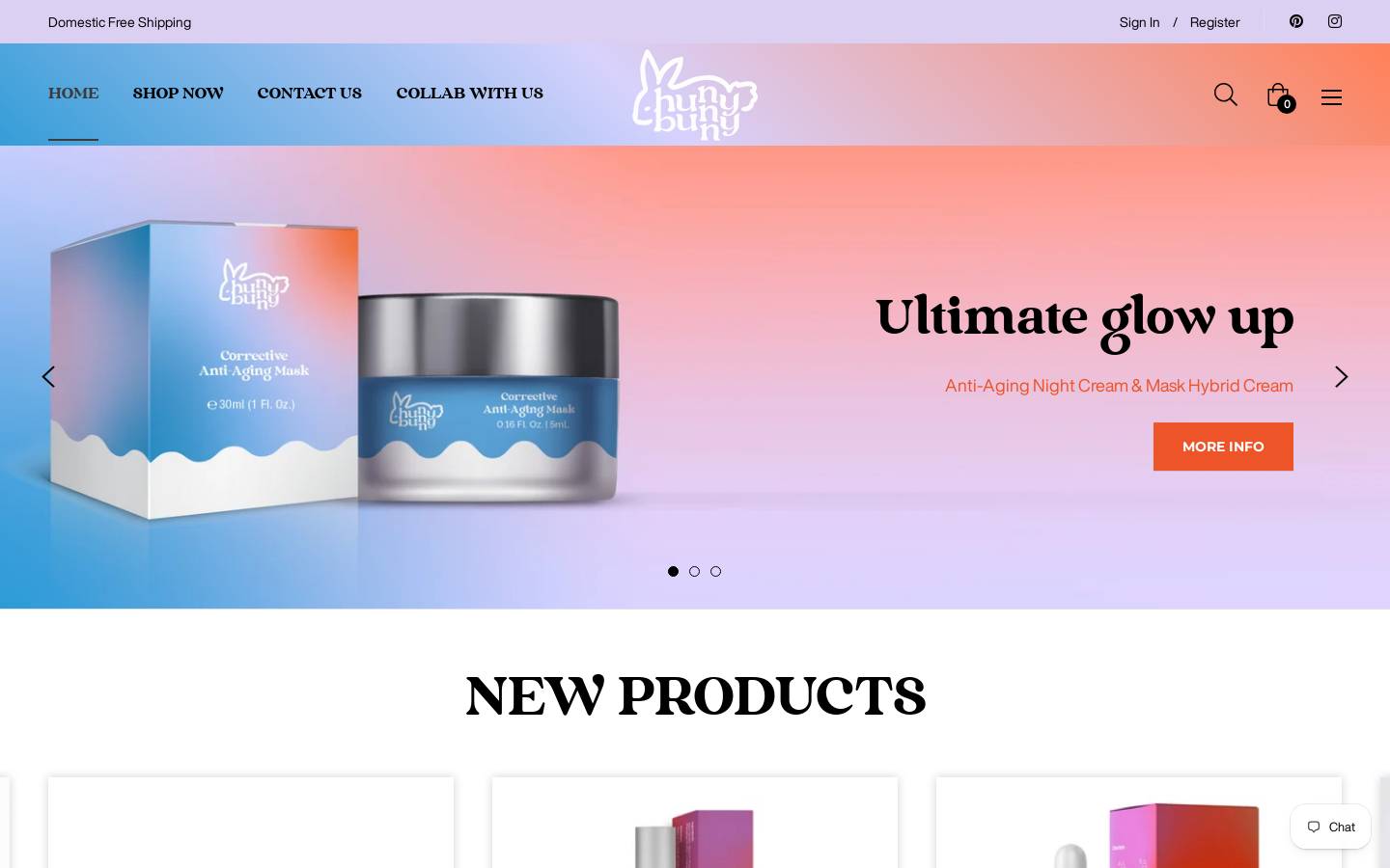 hunnynutrition.com homepage screenshot