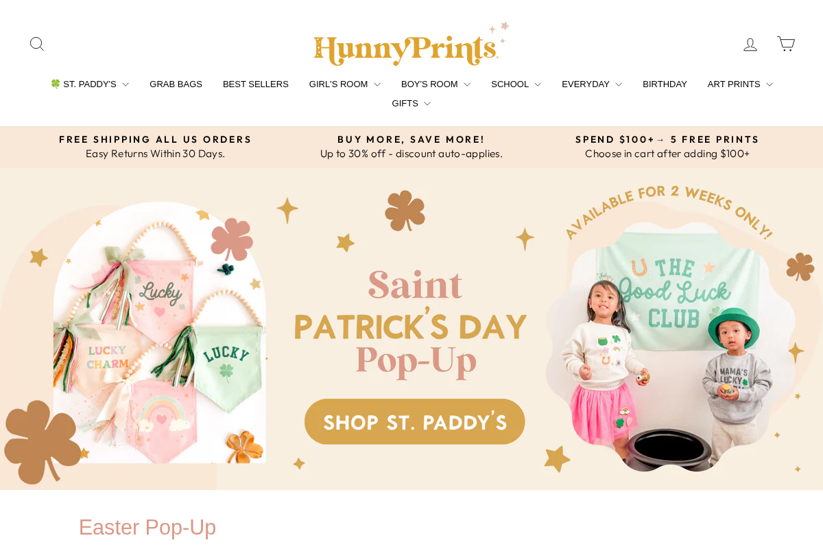 Hunny Prints® homepage screenshot