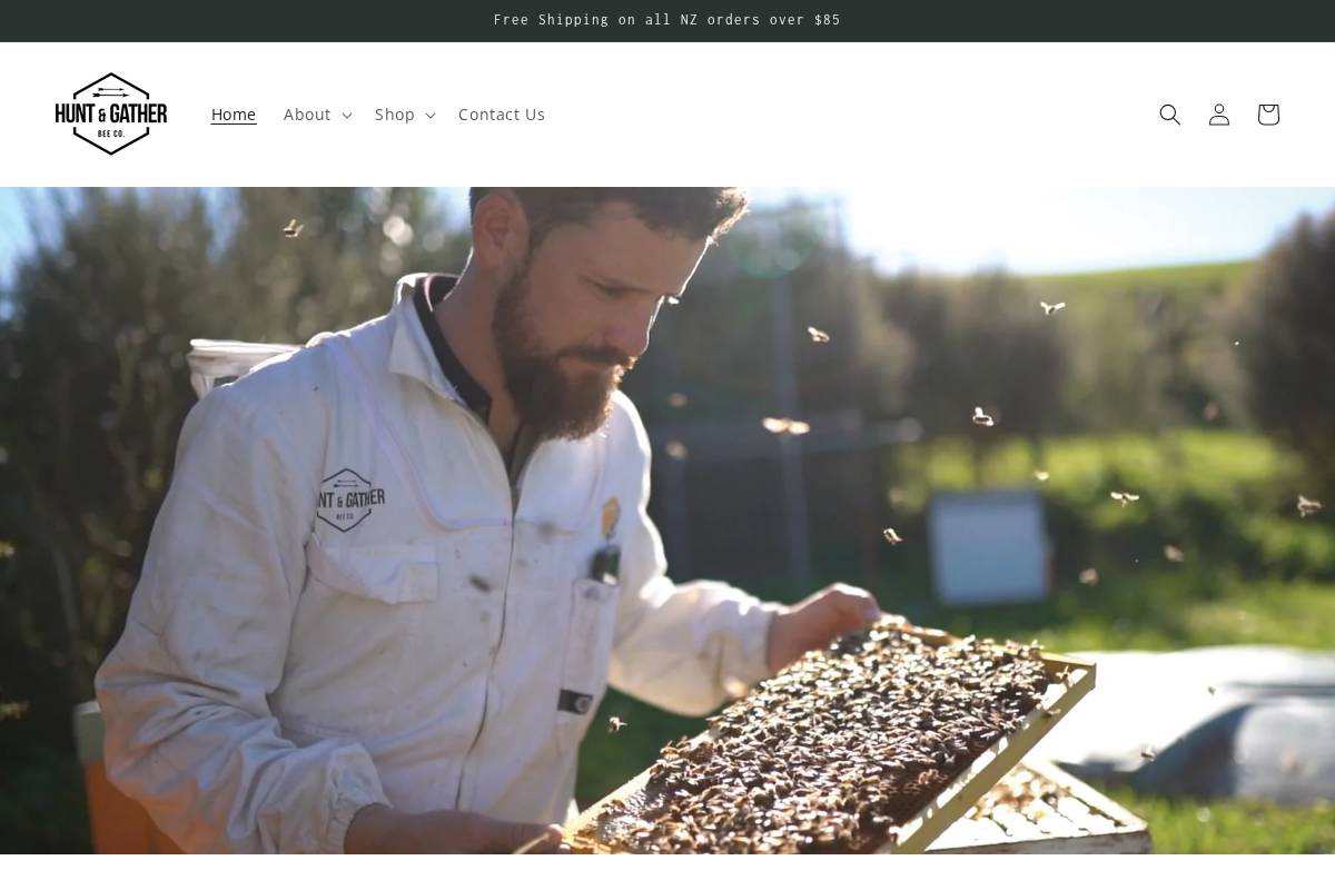 huntandgatherbeeco.com homepage screenshot
