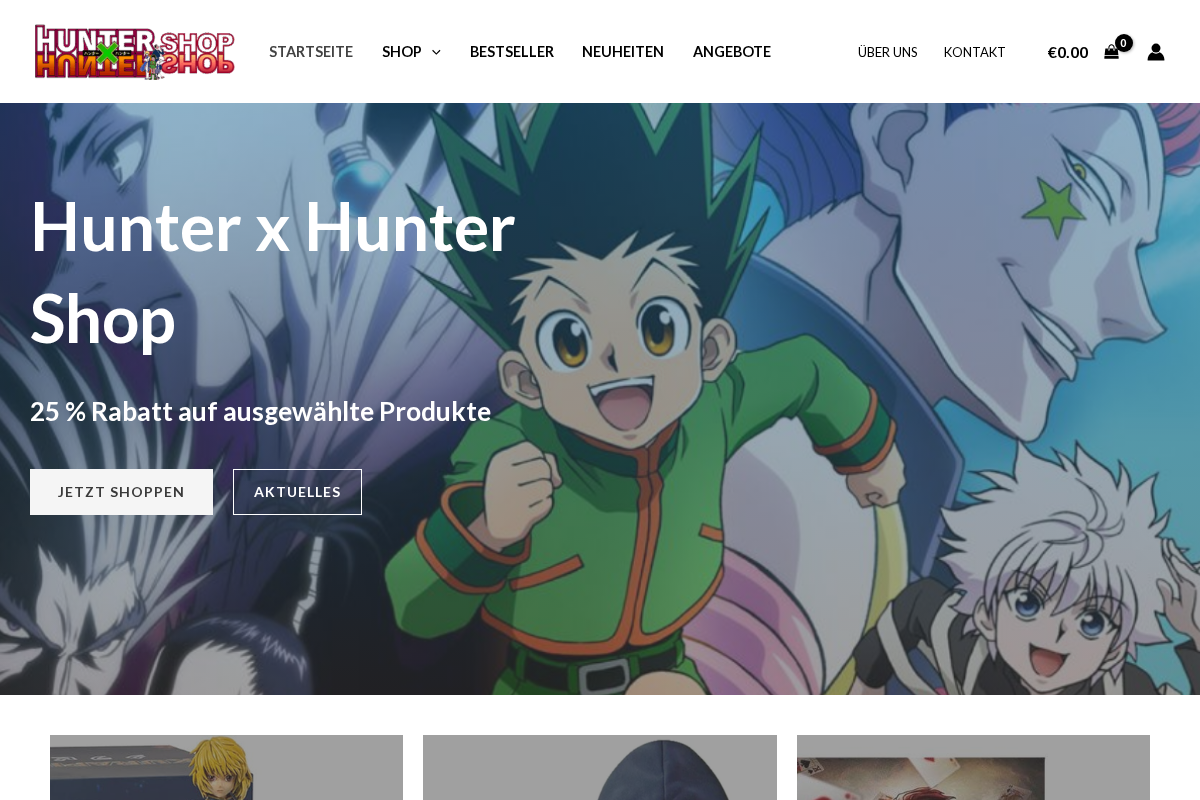 Hunter X Hunter homepage screenshot