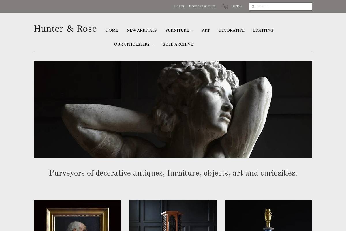 hunterandrose.co.uk homepage screenshot
