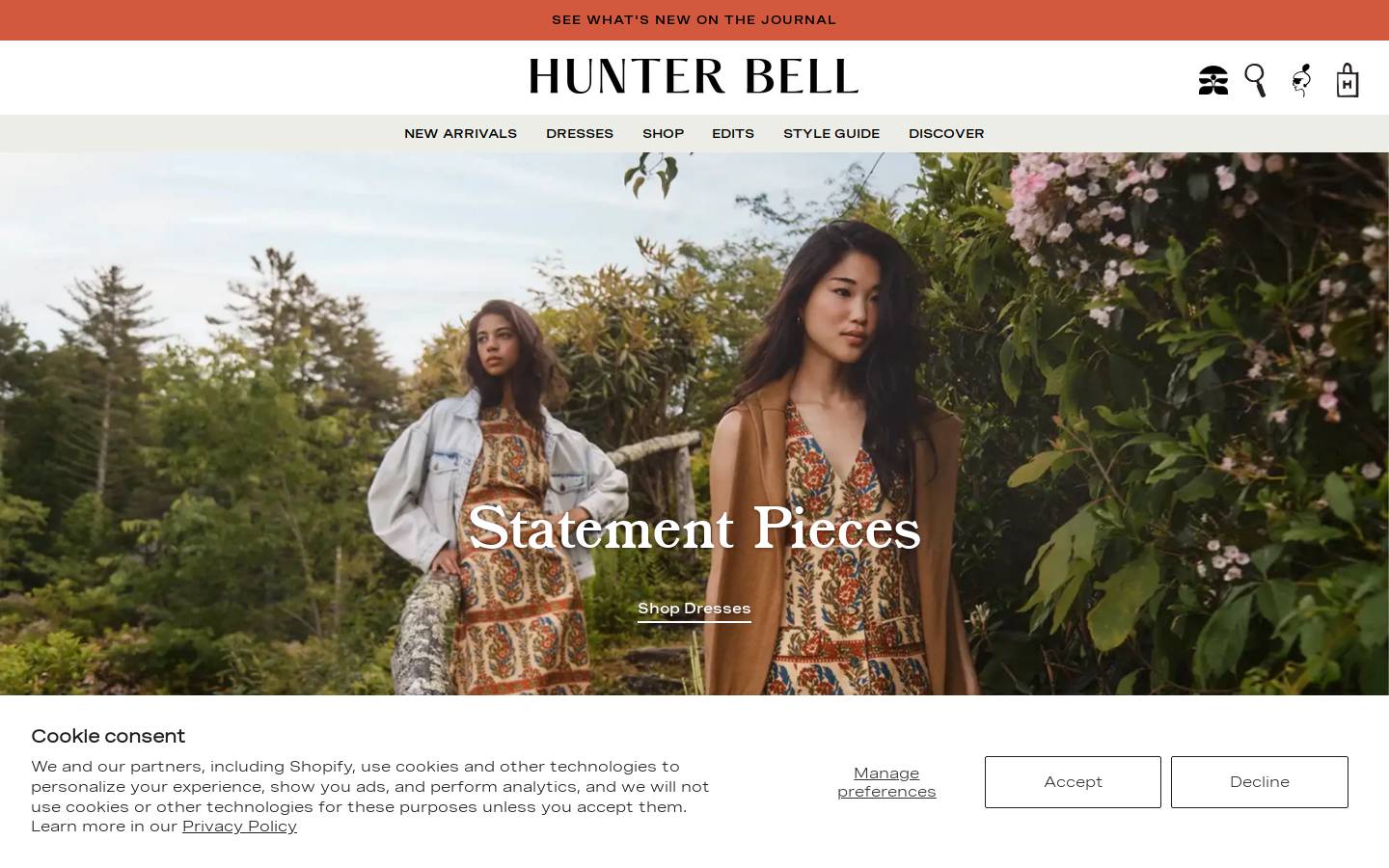 hunterbellnyc.com homepage screenshot