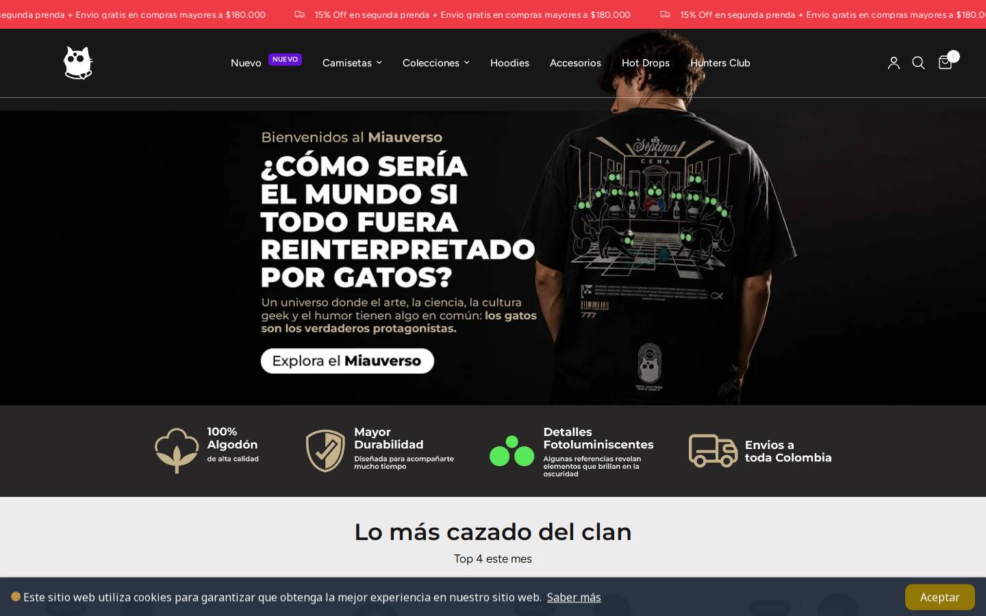 hunterscol.com homepage screenshot