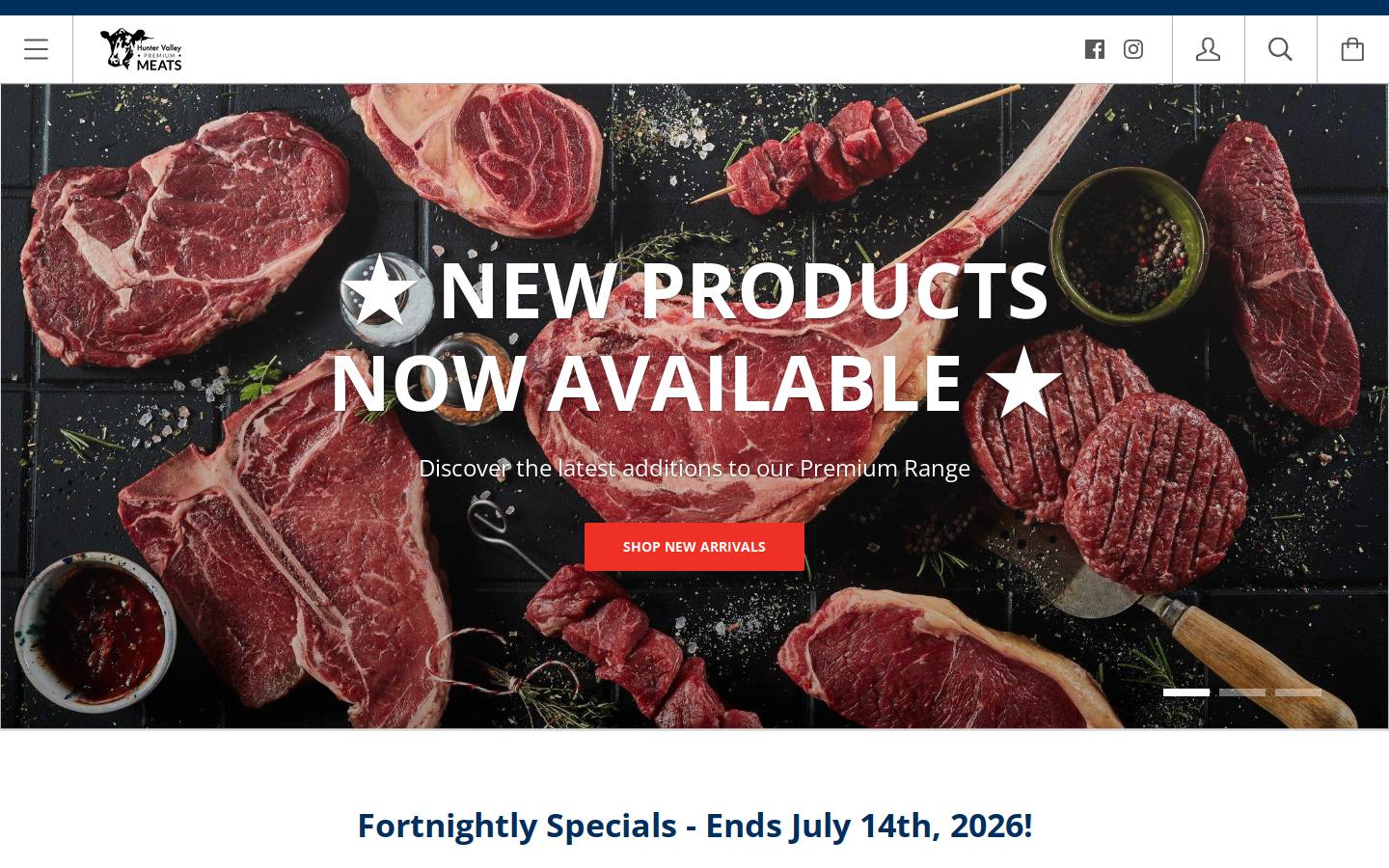 huntervalleypremiummeats.com.au homepage screenshot