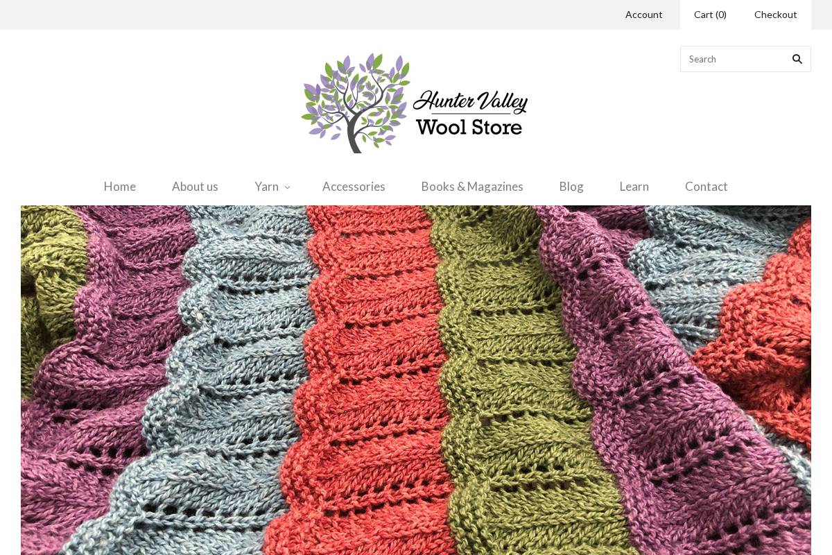 Hunter Valley Wool Store homepage screenshot