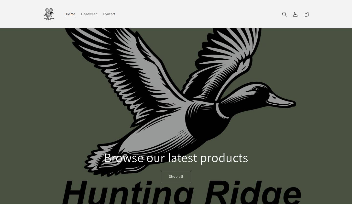 huntingridgehatco.com homepage screenshot