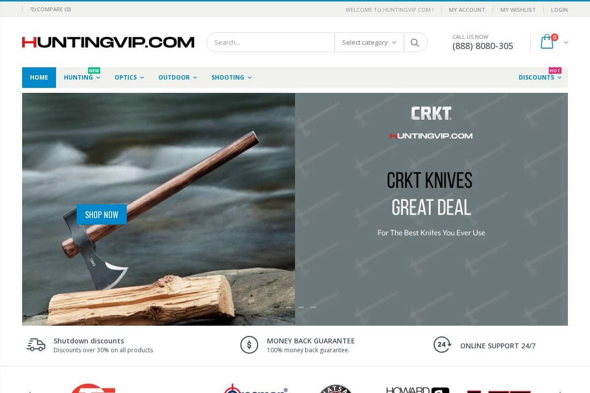 huntingvip.com homepage screenshot