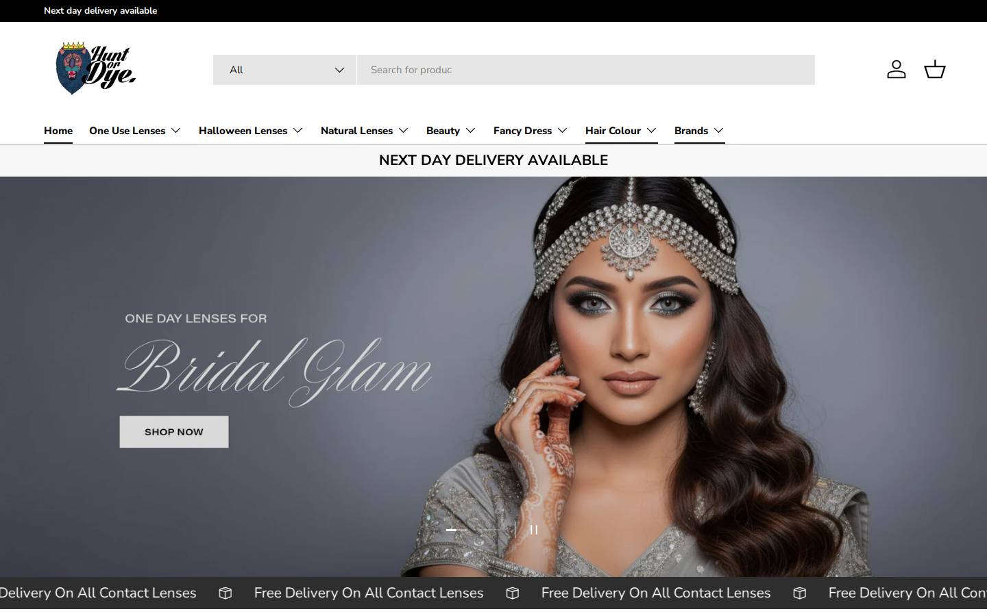 Huntordye homepage screenshot