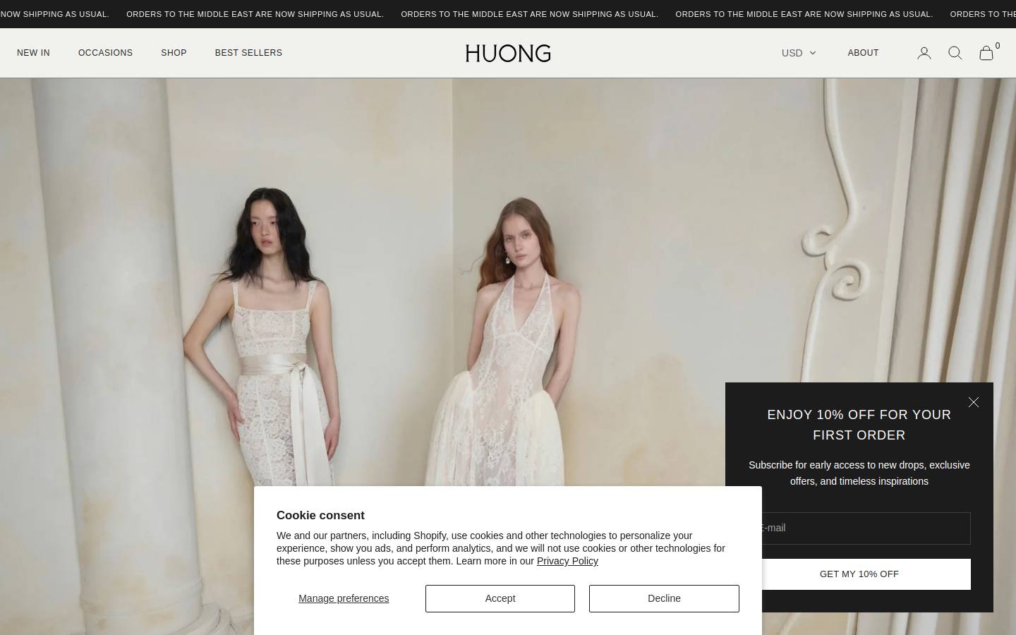 huongboutique.com homepage screenshot