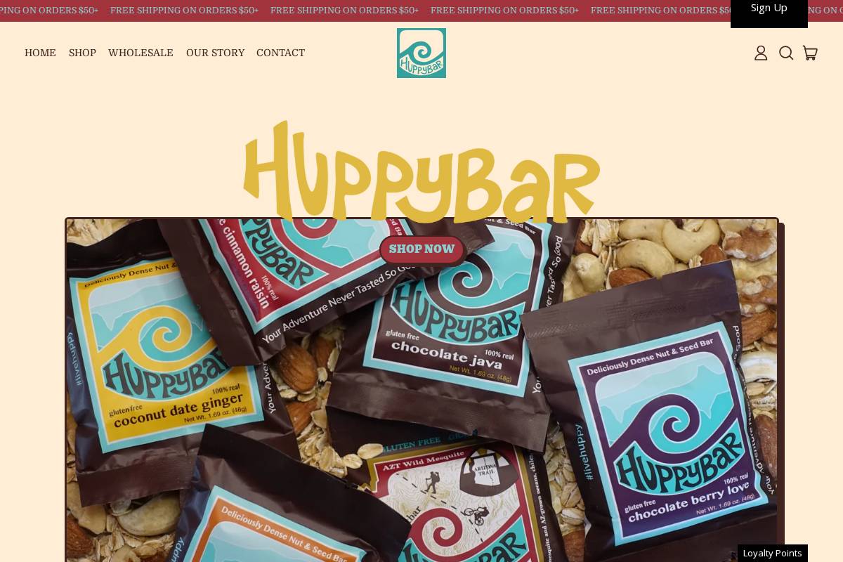 huppybar.com homepage screenshot