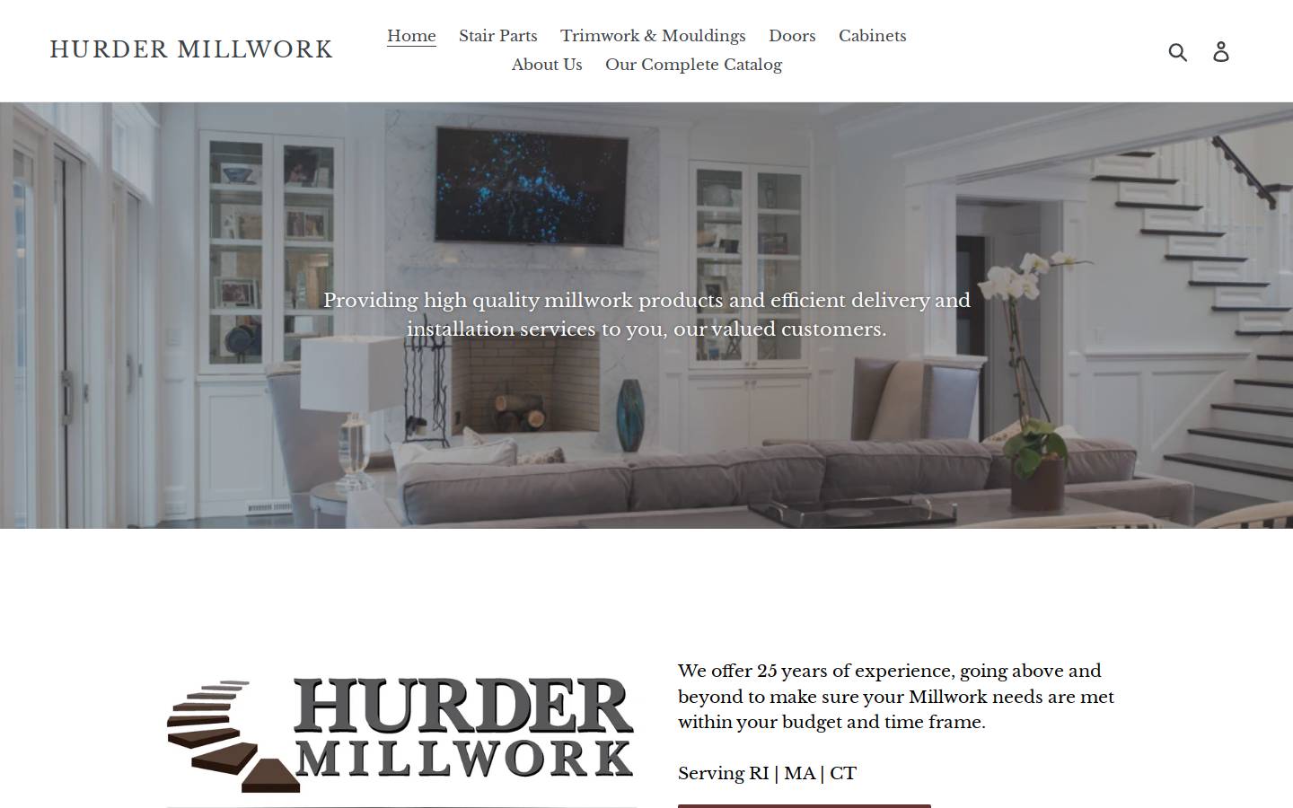 hurdermillwork.com homepage screenshot