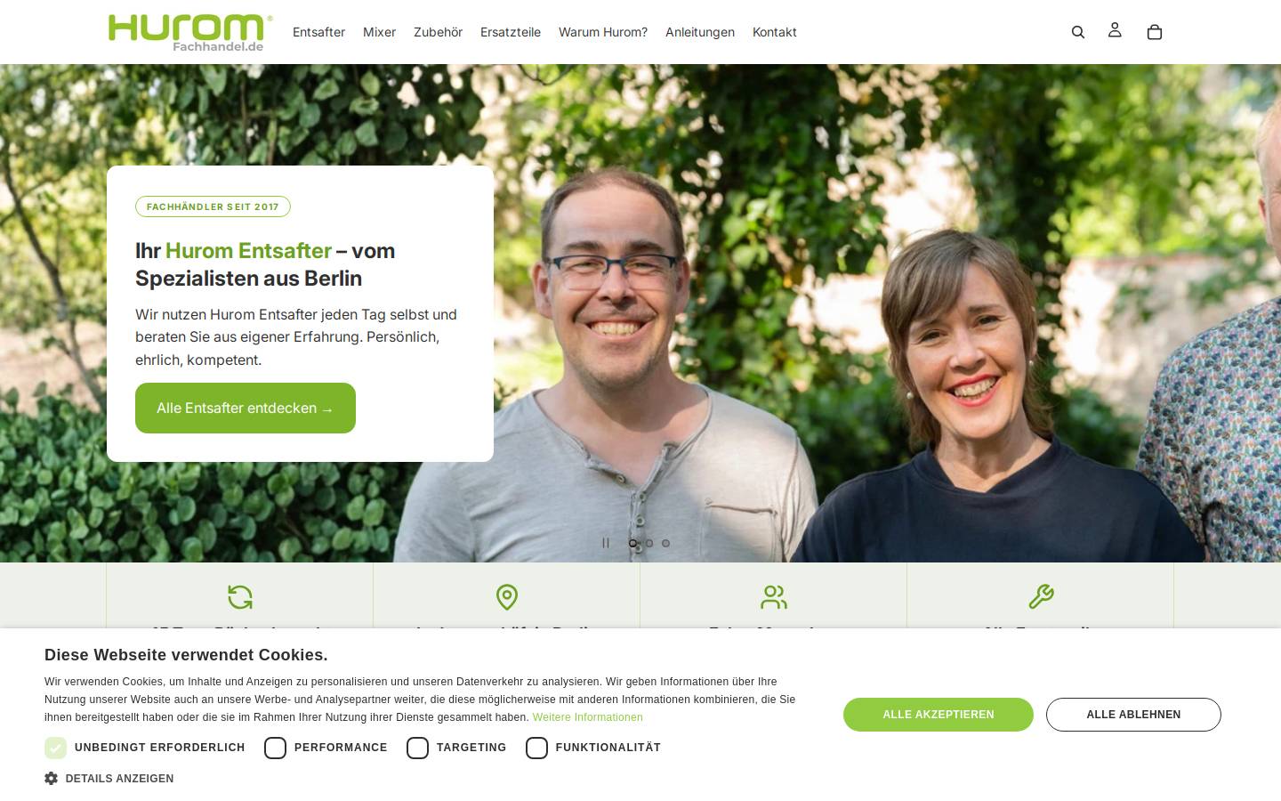 hurom-fachhandel.de homepage screenshot