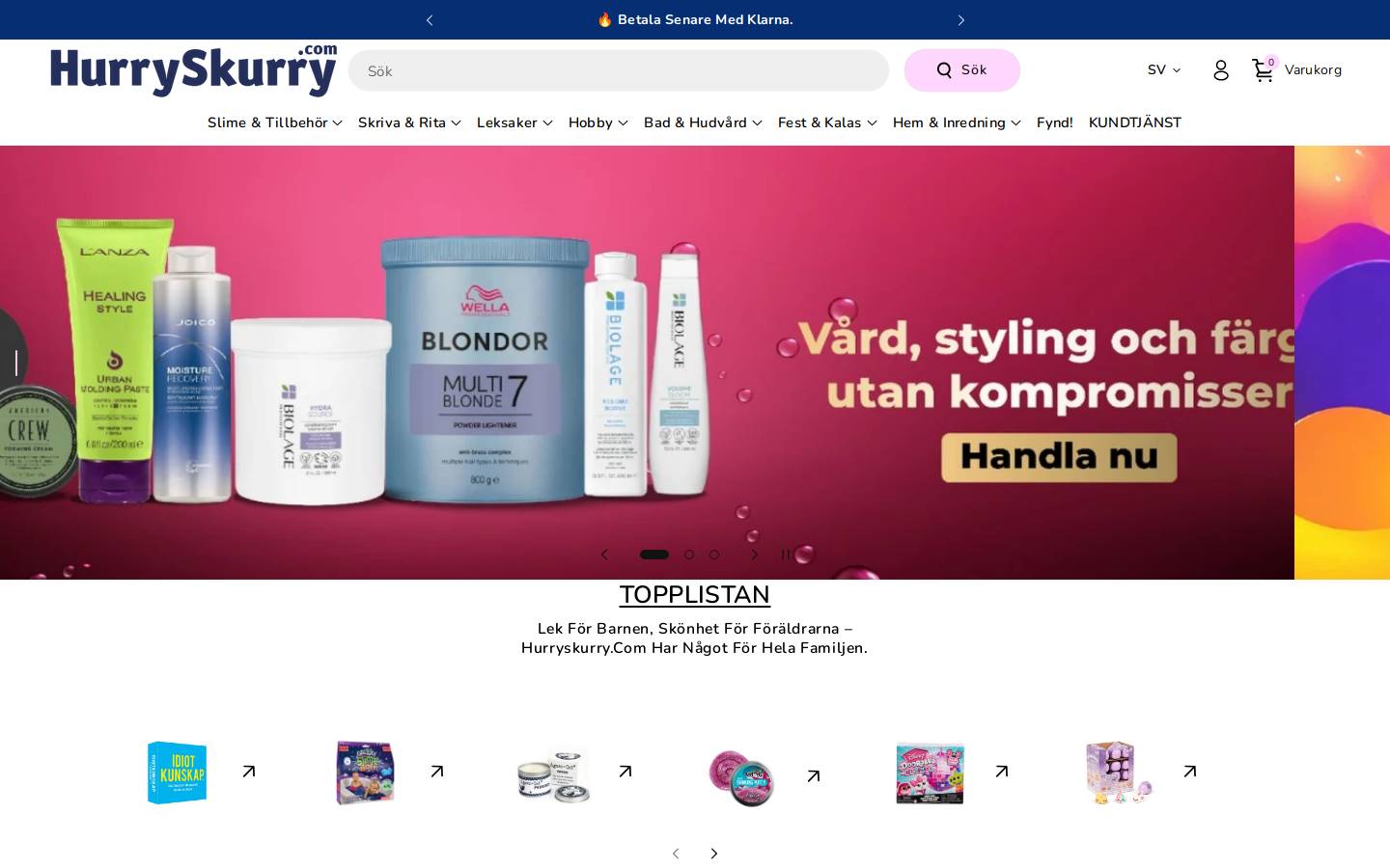 Hurryskurry homepage screenshot