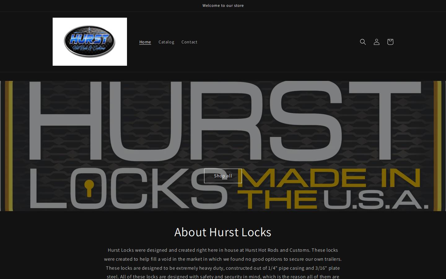 hursttrailerlocks.com homepage screenshot
