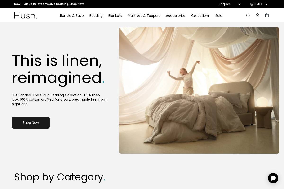 HUSH homepage screenshot